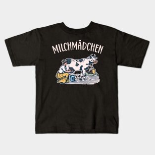 Milchmädchen Milchkanne Landwirtin Kids T-Shirt